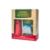 Die Verpackung zeigt ein rotes, kegelförmiges Räuchermännchen und Mini-Räucherkegel. Das Etikett „Mini-Räucherset ‚Romy Rose‘“ von Original Crottendorfer Räucherkerzen ist mit weihnachtlichen Motiven und deutschem Text verziert. Ideal, um weihnachtliche Weihrauch-Momente zu genießen.