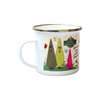 Emailletasse "Ziegenbein-Familie", Zeichnung Frühling: Ziegenbein Tina Tanne, Mila Melisse & Mini Ziegenbein Romy Rose