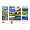 Ein Raster von zwölf Landschaftsaufnahmen zeigt verschneite Berge, Wälder, Schlösser und Dörfer im Curth Verlag Kalender "Mein Erzgebirge" 2026. Unterhalb der Bilder befinden sich Texte und ein Kopfbild für zusätzliche regionale Einblicke.