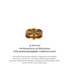 Auf schwarzem Untergrund befindet sich ein runder, goldener Weihrauchbrenner mit spiralförmigen Rillen von Original Crottendorfer, genannt „Räucherhaus Keramik Hühnerbein rot klein“. Eine deutsche Sicherheitsanleitung zur Verwendung des Brenners liegt bei.
