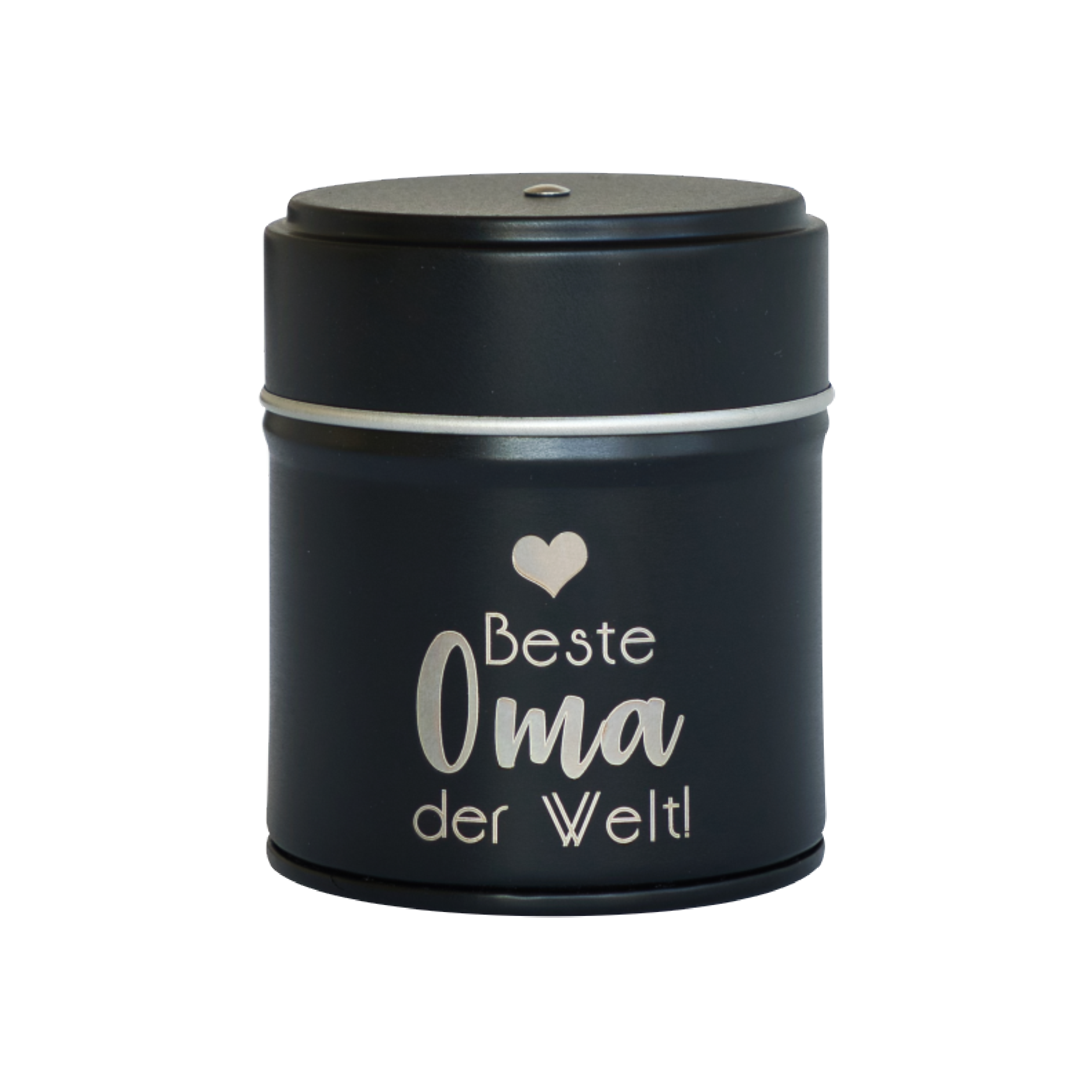 Die Original Crottendorfer Räucherkerzen „Räucherfass Oma“ ist eine bezaubernde schwarze Dose mit silbernem Deckel und Herzdesign. Es hat „Beste Oma der Welt!“ in silberner Schrift und dient gleichzeitig als entzückender Räucherkerzenhalter für ein authentisches Räuchervergnügen-Erlebnis.
