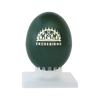 Das PiepEi „Erzgebirge“ von BrainStream ähnelt einer exquisiten Eieruhr mit festlichen weißen Baumsilhouetten und einem Bergmann auf einem grünen eiförmigen Design. Es ruht elegant auf einem gekerbten weißen Ständer, perfekt für die Zeitmessung perfekt gekochter Eier.