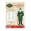 Verpackung für den „Räucherkerzen-Adventskalender 2026 – Hochformat“ von Original Crottendorfer Räucherkerzen, auf der eine grün gekleidete Figur mit einer Pfeife abgebildet ist, die den Geist der Erzgebirgischen Weihnachten einfängt, und die 24 einzigartige Räucherduftnoten bietet – eine für jeden Tag der Adventszeit.
