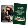 Die Autoren René Seidenglanz und Danielle Zinn neben dem Buchcover für die Ticket-Lesung Mord unterm Weihnachtsstern am 30.01.27, 31.01.27, 27.02.27 und 28.02.27 ab 14 Uhr, mit einem verschneiten Dorf als Kulisse.