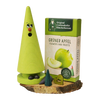 Das Geschenkset „Ziegenbein + Räucherkerzen“ von Original Crottendorfer Räucherkerzen besteht aus einem grünen, kegelförmigen Ziegenbein-Räucherkerzenhalter mit Holzsockel, ergänzt durch Räucherkegel und ein Miniaturhäuschen, die zusammen eine bezaubernde Dekoration bilden.