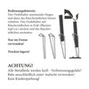 Eine Abbildung zeigt die Verwendung von Original Crottendorfer Räucherkerzen RUHE! Räucherstäbe in einem Drahthalter. Anweisungen und Sicherheitshinweise in deutscher Sprache raten zur Verwendung im Freien, zur trockenen Lagerung und zur Vorsicht vor Verbrennungsgefahr durch heißes Metall. Kein Spielzeug; Aufsicht erforderlich. Perfekt für beruhigende Entspannung.