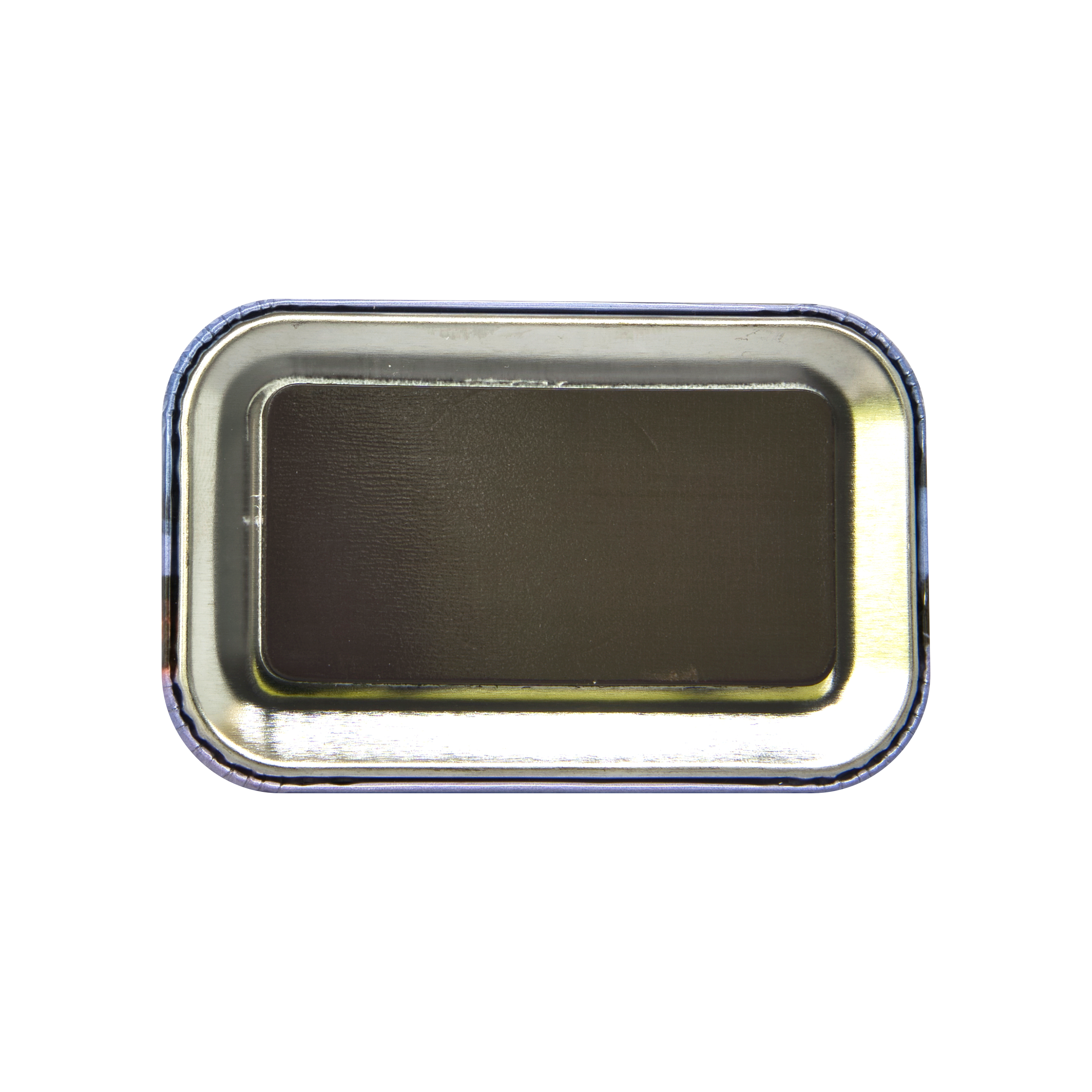 Rechteckiger Magnet mit Winterfoto Räucherkerzenland mit dunkler Magnetrückseite, Metallrand und einer Winterszene.