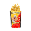 Ein geöffneter Beutel Miriquidi Sauerteig Pasta - Radiatori, spiralförmige Sauerteigpasta, quillt heraus. Die Verpackung zeigt einen Cartoon-Koch, eine Weizengrafik und Produktangaben auf weißem Hintergrund. Marke: Miriquidi Sauerteig Teigwaren.