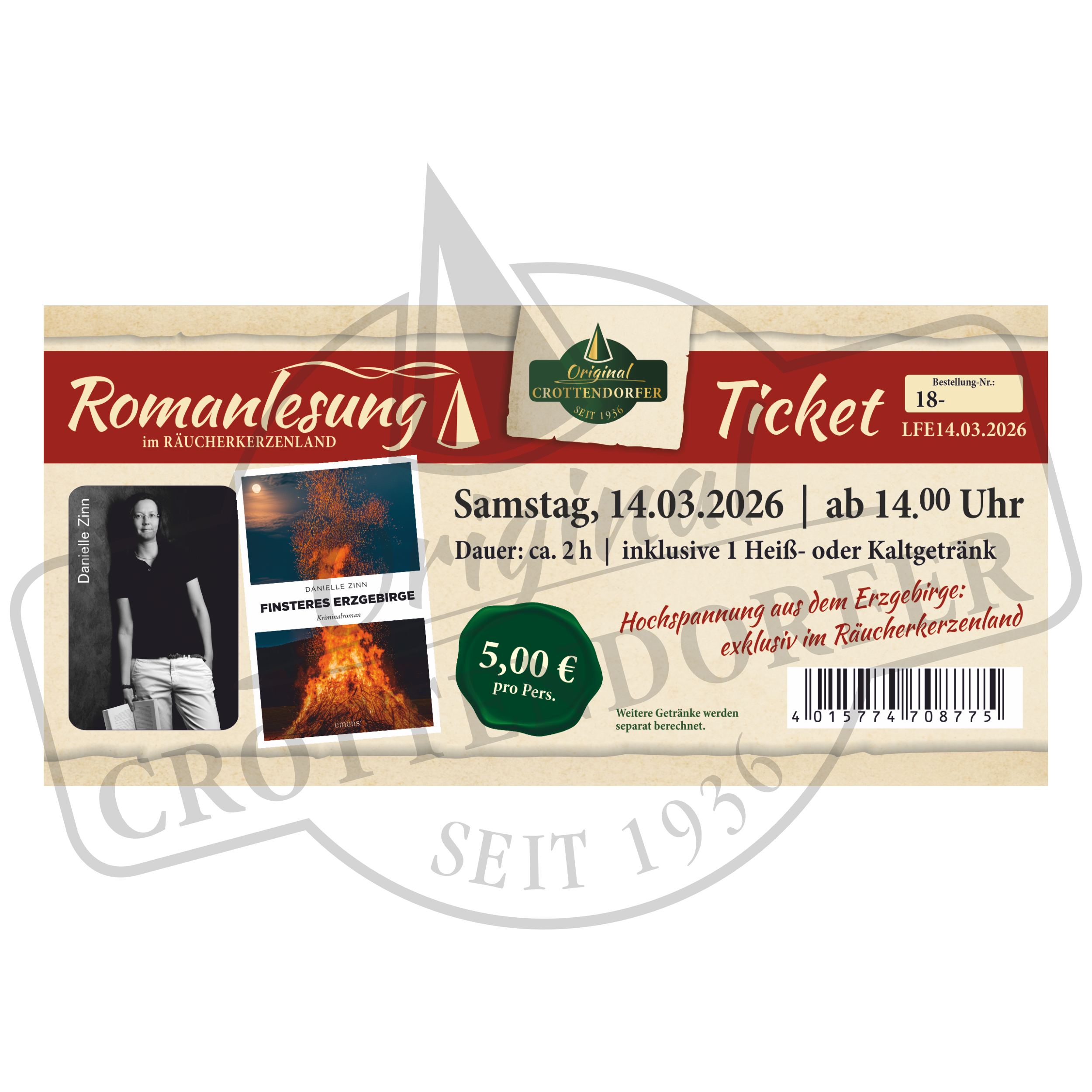 Ticket für die Romanlesung 