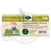 Original Crottendorfer Ticket „Trödelzwerge & Zweitakt-Schätze“ – Flohmarkt am 04.10.26, 10–16 Uhr – Eintritt 2 €. Creme-grünes Design im Stil von DDR-Fahrzeugteilen, zeigt ein Cartoon-Kind mit Spielzeugauto und Zelt.