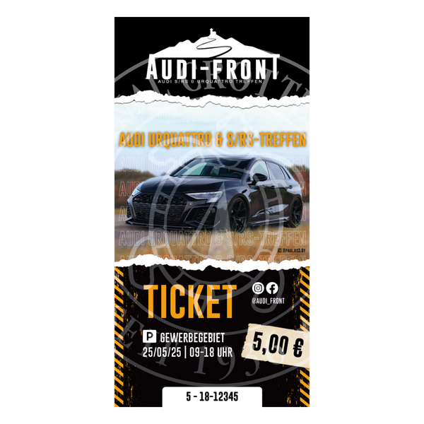 Erleben Sie Nervenkitzel mit Original Crottendorfer! Besuchen Sie das Audi Urquattro & S-/RS-Treffen mit einem beeindruckenden schwarzen Audi Urquattro-Motiv – Eintritt für nur 5,00 € am 25.05.25 von 9:00 bis 18:00 Uhr im Gewerbegebiet. Bei Fragen wenden Sie sich bitte an @AUDI_FRONI.