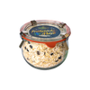 Ein Glas mit Metallverschluss fasst 200 g Original Crottendorfer Hausgemachtes Müsli. Das durch das Glas sichtbare vegane Müsli besteht aus Hafer und Trockenfrüchten und ist oben mit "Hausgemachtes Müsli 200 g" beschriftet.
