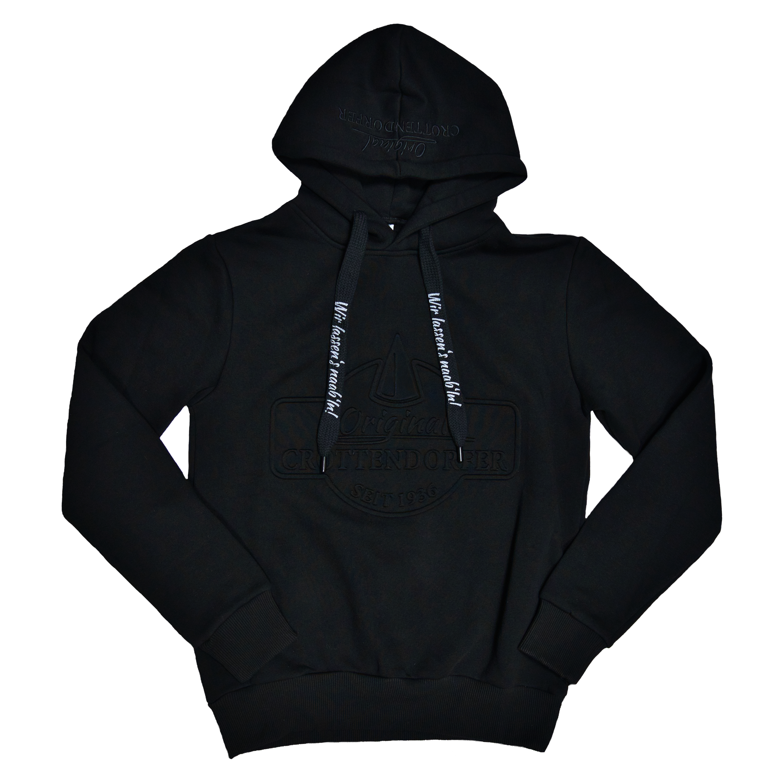 Der Kapuzenpullover „Crottendorfer Räucherkerzen“ von Original Crottendorfer sorgt mit seiner Kapuze mit Kordelzug und dem Textdruck auf der Brust für den perfekten Streetwear-Look. Er hat lange Ärmel und eine Fronttasche und bietet sowohl Stil als auch Funktionalität.