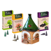 Das Original Crottendorfer Räucherhaus aus Keramik, inklusive 3 Packungen Räucherkerzen, ist eine schöne Weihnachtsdekoration, verziert mit Blumen- und Fruchtmotiven und Düften wie Grüner Apfel, Blütenbouquet und Cassis.