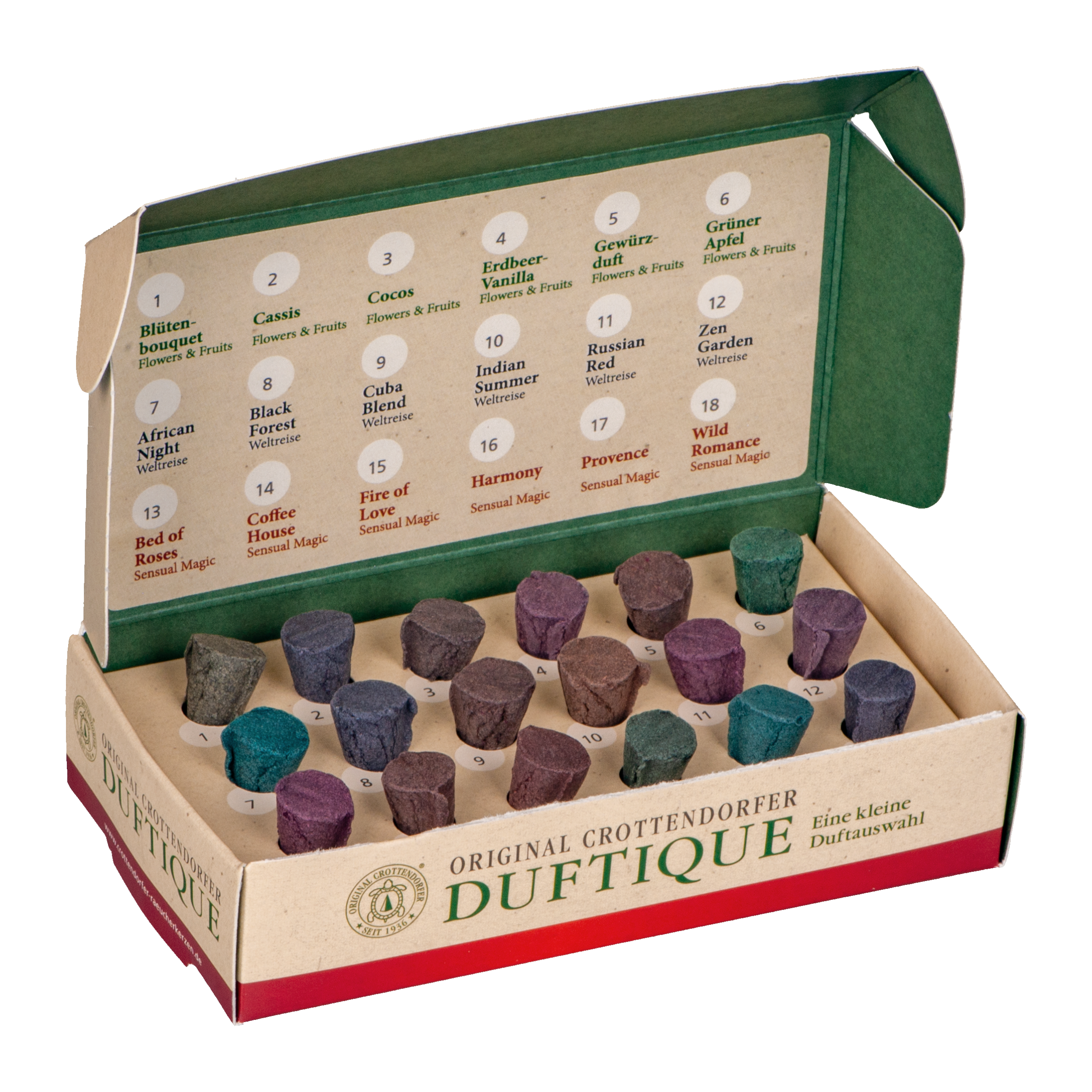 Duftique - Editionen, Flowers & Fruits, Weltreise & Sensual Magic geöffnet