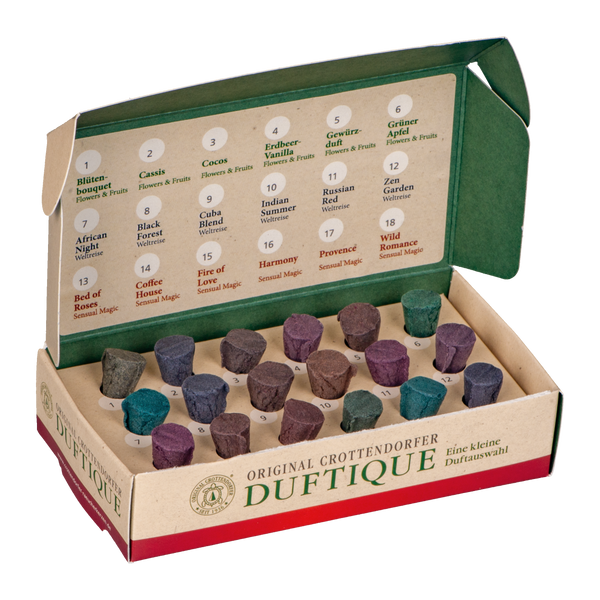 Duftique - Editionen, Flowers & Fruits, Weltreise & Sensual Magic geöffnet