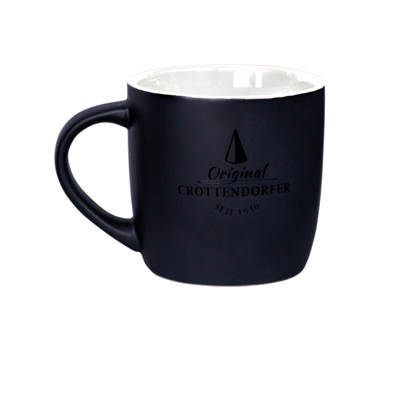 Keramiktasse matt weiß / schwarz