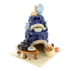 Keramik-Räucherofen, Kamin rund, kobaltblau