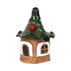 Räucherhaus Keramik mini weiß mit Marienkäfer